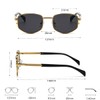 QVKUUT Classic Rectangular Sunglasses Retro Metal Frame Glasses for Men