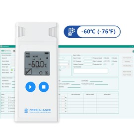Freshliance Ultra Low Digital Temperature Data Logger Recorder, -76℉ Medical Fridge Thermometer with Internal Senor, Vaccines Blood Bank Dry Ice Temperature Monitor for 35000 Points, Atlas Log-IUT
