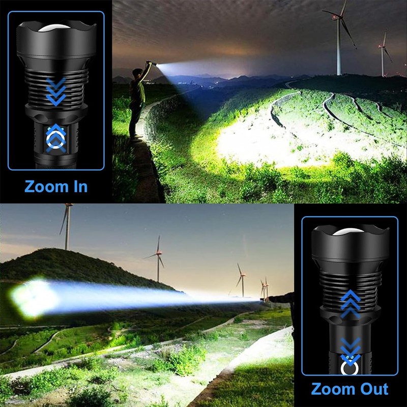 OMALIGHT Rechargeable LED Flashlight, 90,000 Lumens Super Bright Tactical Flashlights