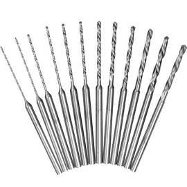KEWAYO 2.35 Shank Mini Micro Drill Bit Set 12 Pieces 0.5-2.0 mm Twist Drill DIY Kit HSS Engraving Drill Bits Hole Drilling Tool for DIY Amber, Beads and Beeswax