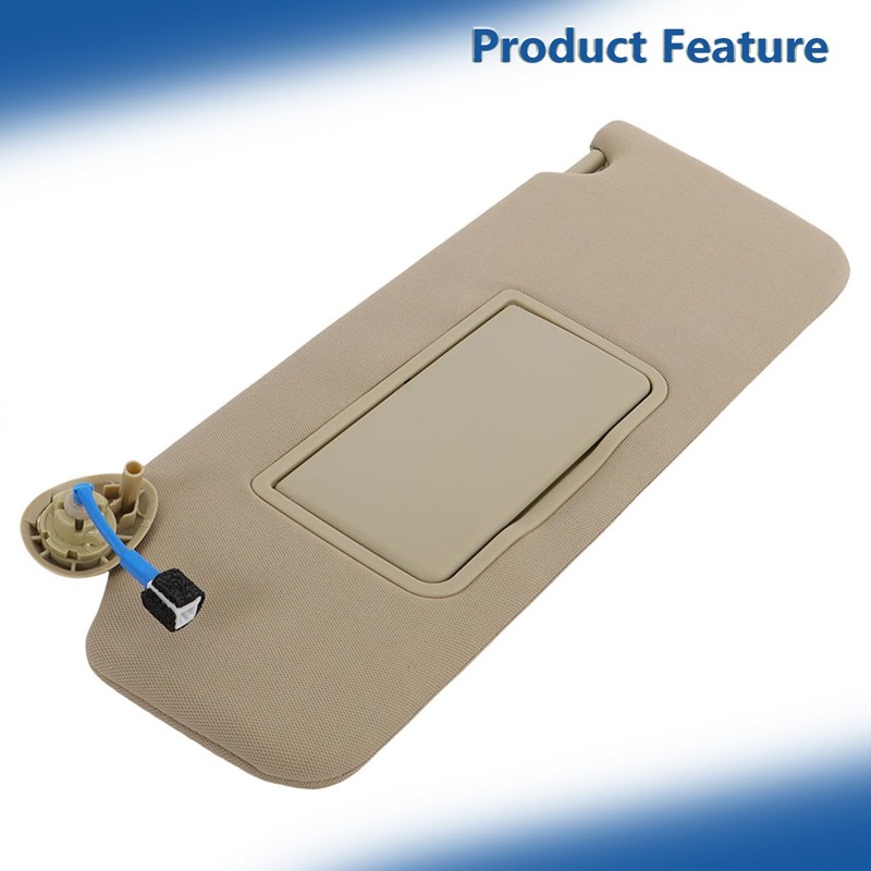 Silscvtt Beige Sun Visor Driver Side with Mirror and Light