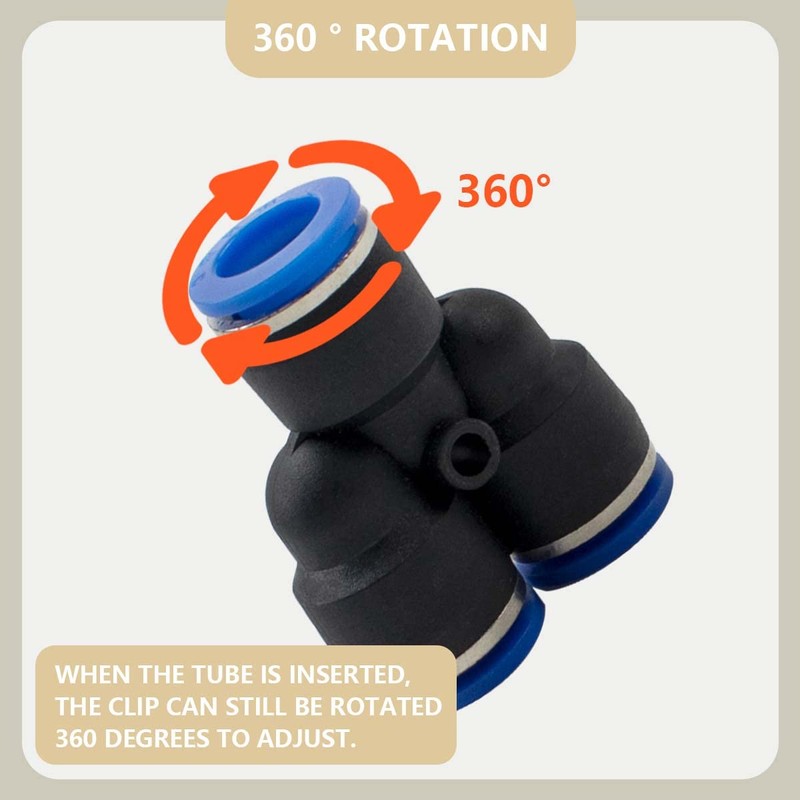 Bwintech 10 Pcs 6mm 3 Way Y Splitter Push in