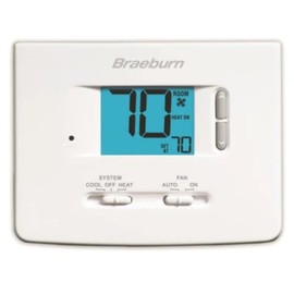 Braeburn 1020NC Thermostat, Non-Programmable, 1H/1C
