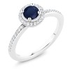 Gem Stone King 925 Sterling Silver Blue Sapphire Engagement Ring