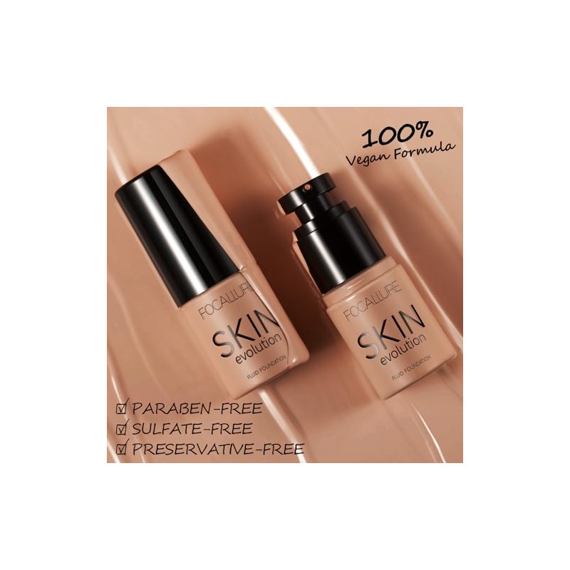 FOCALLURE- 2 piezas de base líquida, base Skin Evolution +