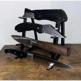 4 Knife Display Stand Rack Holder For Medium Knives Holds Four Blades