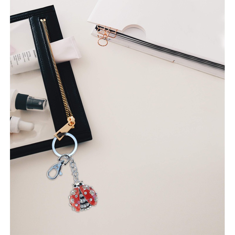 Puzzled Ladybug Sparkling Charm Elegant Keychain
