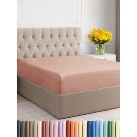 Twin Fitted Bed Sheet - Bottom Single Fitted Sheet Only - Ultra-Soft Hotel Luxury Bedding w/ 8-16 Inch Deep Pockets - Breathable, Cooling & Wrinkle Free - Easy-Care, Fade & Shrink Resistant - Mauve