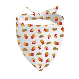 JXGZSO 1 Piece French Fries Dog Bandana French Fries Dog Scarf Dog Accessory Junk Food Dog Gift (French Fries Dog)