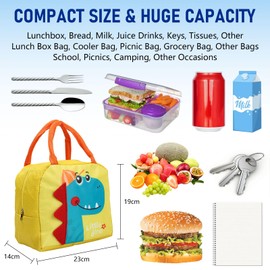 Runmeihe Kids Lunch Bag for Girls Boys Students, Reusable Cartoon Insulated Lunchbag,Small Foldable Waterproof Lunch Bags for Travel Picnic School