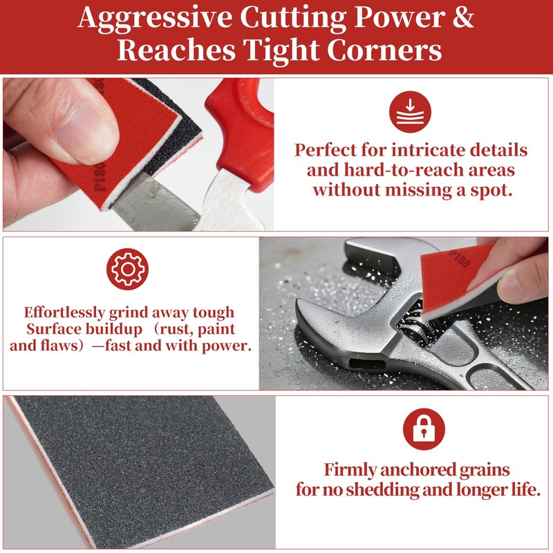 50 Pcs Sanding Sponge Set, 180-3000 Grit Sandpaper Sponge Assortment,