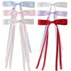 6Pcs Silky Satin Bow Hair Clips Long Tail Ribbon Hair