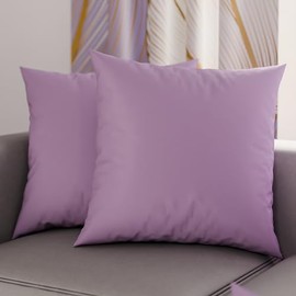 PETTI Artigiani Italiani - Pair of Microfibre Cushion Covers, 60 x 60 cm, Decorative Cushions for Bedroom, Sofa, Set of 2 Cushion Covers, Plain, Purple, 100% Made in Italy