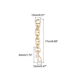 sourcing map Purse Strap Extender, 2Pcs 12cm/4.7" Alloy Bag Short Chain Replacement for Women Clutch Handbag Shoulder Bag (Gold)