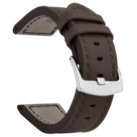 Bandini Mens Aviator Pilot Leather Watch Band - Racing Strap - 22mm Leather Watch Band for Men - Brown