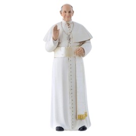 Statue Pope Francis Painted Wood Mass 15 cm