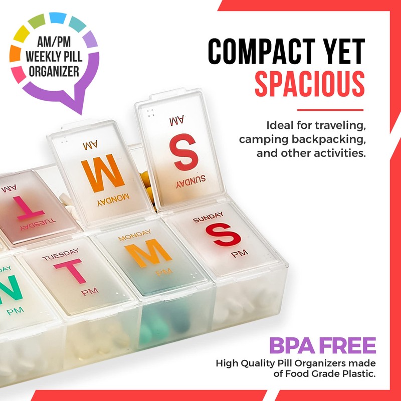 Weekly Pill Box - Large - Pack of 2