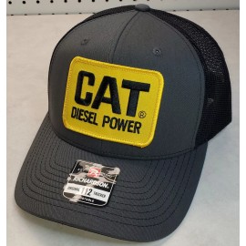 Richardson CAT Diesel Power Patch Trucker Hat Richardson 112 Snapback Charcoal/Black