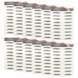 Baluue 12pcs Eyebrow Stickers False Eyebrows Natural Eyebrow 4d Hair Like Eyebrows 4d Hair- Eyebrows Eyebrow Tattoo Stickers Cejas Imitation Eyebrow Black Water Transfer Paper