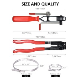 YTCYKJ 2Pcs CV Boot Clamp Pliers Set with 20Pcs Crimp Bands , Joint Boot Clamp Crimp Pliers, Hose Band Axle Pliers Car Banding Tool Kit, Dust Cover Clip Removal Pliers Repair Tool Accessories, Red