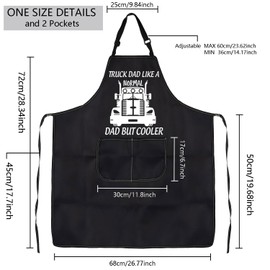 BNQL Truck Dad Apron Truck Driver Gifts Funny Truck Dad Gift Like a Normal Dad but Cooler Trucker Gift Cooking Kitchen Apron
