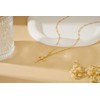 Jenosy Cross Pendant Necklace for Women 14K Gold Plated Cubic