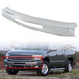 munirater Front Bumper Impact Face Bar Chrome Steel with Center Air Intake Hole Replacement for 2007-2013 Silverado 1500 2500 3500 GM1002831 15941850