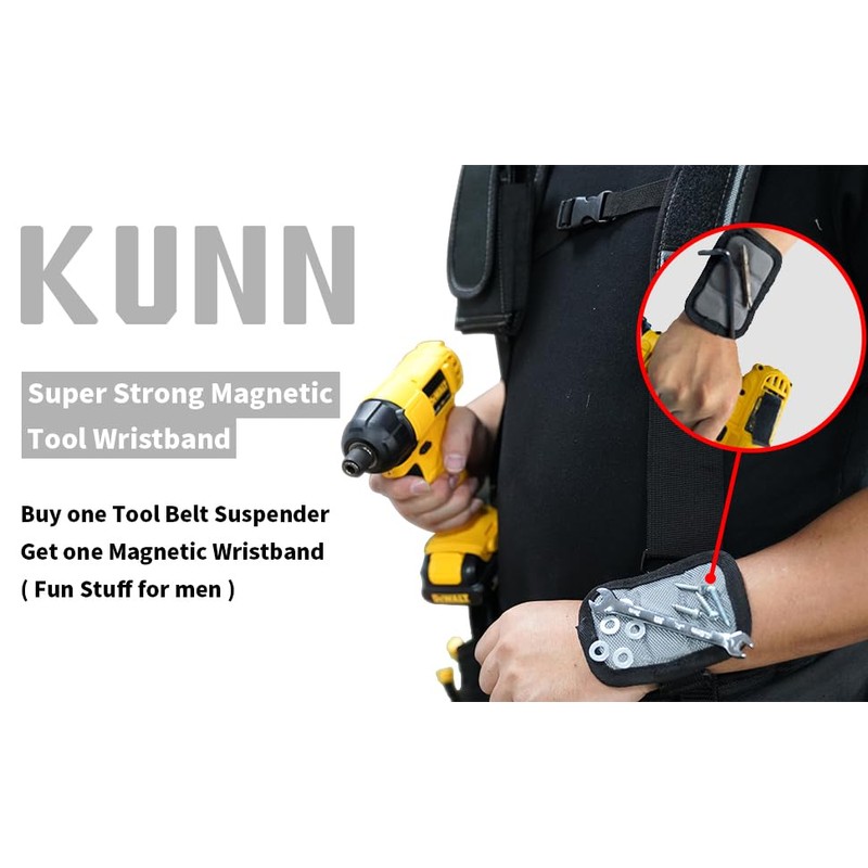 KUNN Tool Belt Suspender Magnetic Work Suspender with Moveable Phone