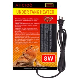 Aiicioo Reptile Heating Pad - Hermit Crab Heater Heat Mat for Reptiles Snake Lizard Terrarium 24 Watt