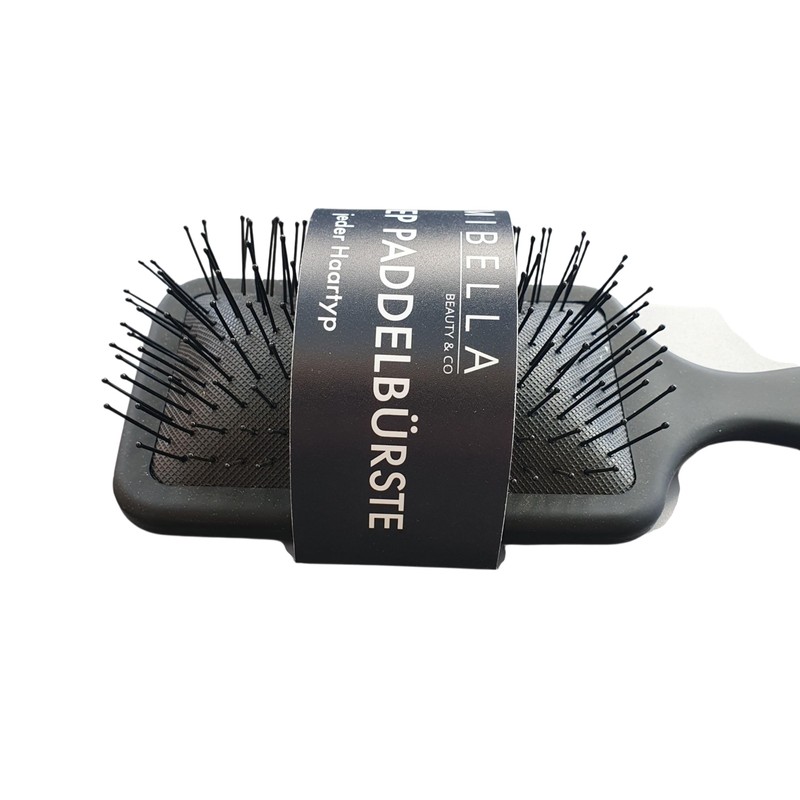 Mibella Anti-Ziep Paddelbürste, Weiche Nylonborsten, Für Alle Haartypen, Schwarz 21719