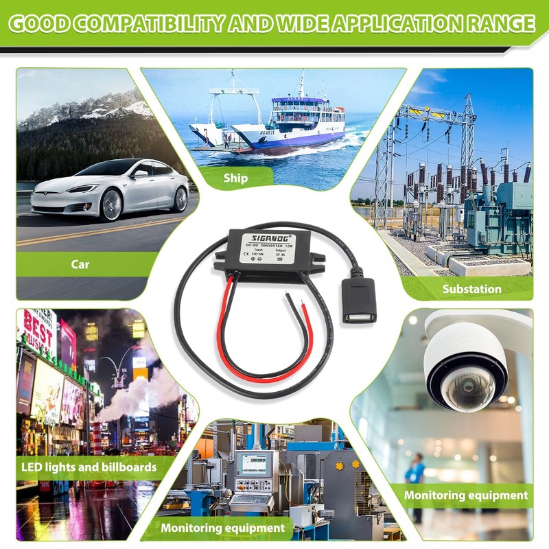 SIGANDG 12V/24V to 5V USB Converter Buck Module, Direct Current