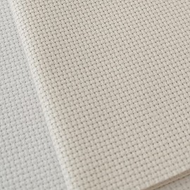 KCS 12" x 59" 18CT Counted Cotton Aida Cloth Cross Stitch Fabric (Antique White)