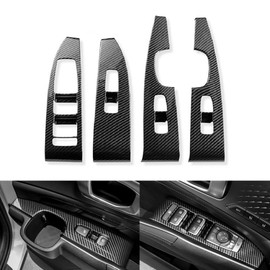JUIVEEL Carbon Fiber Grain ABS Car Interior Window Switch Panel Cover Side Door Glass Lock Control Button Frame Cover Set Compatible with Kia Sorento 2021-2025 MQ4 Accessories