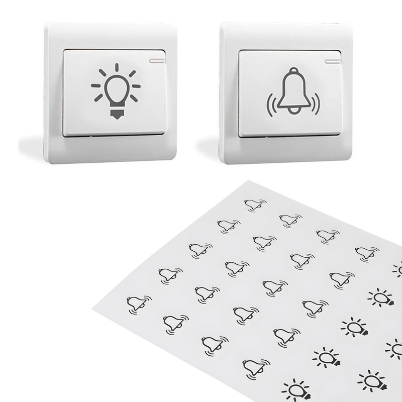 VGOL 40pcs Transparent Switch Sticker Set Bells Stickers Light Symbol