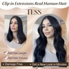 TESS Clip in Hair Extensions Real Human Hair Blonde Remy