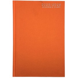 2025-2026 A5 Dap Academic Case bound Diary - Hardback A5 Day A Page Diary for Year Planner for Business, Office, Home, Appointments (Red)