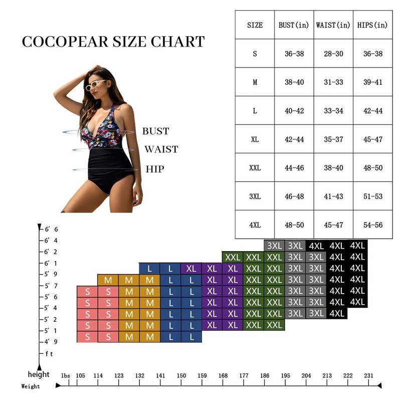 COCOPEAR Traje de baño floral de una pieza para mujer
