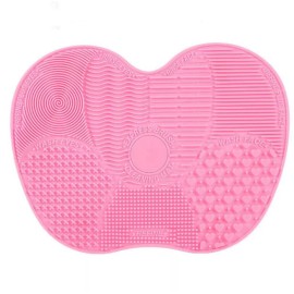 TIKA Silicone Brush Cleaner Mat-Makeup Washing Scrubber, Handheld Cleaning Board Tool - Pink
