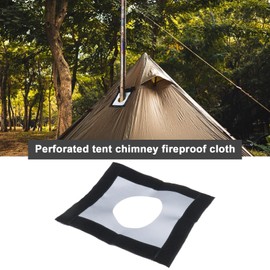 LT Easiyl Hot Tent Stove Jack Hole Tent Fireproof Cloth 20x23cm Tent Chimney Fireproof Cloth for Chimney Teepee Tent with Stove Hole Outdoor Tent Accessory