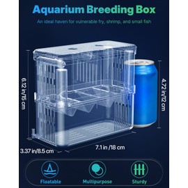 Pawfly Aquarium Fish Breeding Box Transparent Plastic Breeder Box for Fish Tank Fry Hatchery Incubator Hatching Box for Baby Fish Shrimp Betta Clownfish Large Isolation Box for Aggressive Guppy
