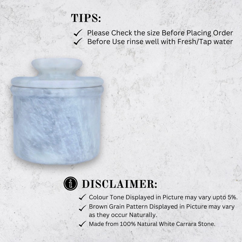 Oceanic Marble Stylish Covered Butter Crock for Kitchen Counter Top