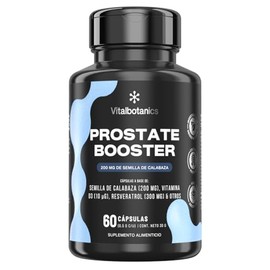 VITAL BOTANICS | Semilla de Calabaza, Vitamina D3, Equinacia, Resveratrol Y Otros | 1000 mg por porción - 60 Cápsulas | Prostate Booster | Vitaminas Hombre | Suplemento Alimenticio Sin Aditivos