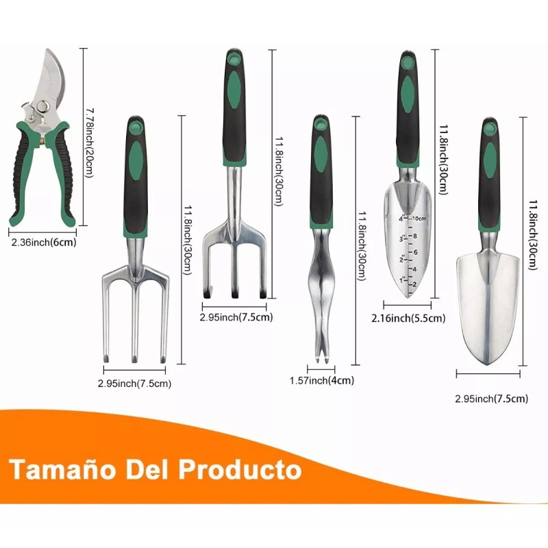 AZYAADIXX Juego De Herramientas De Jardín Kit Manual Jardinería 11pzs