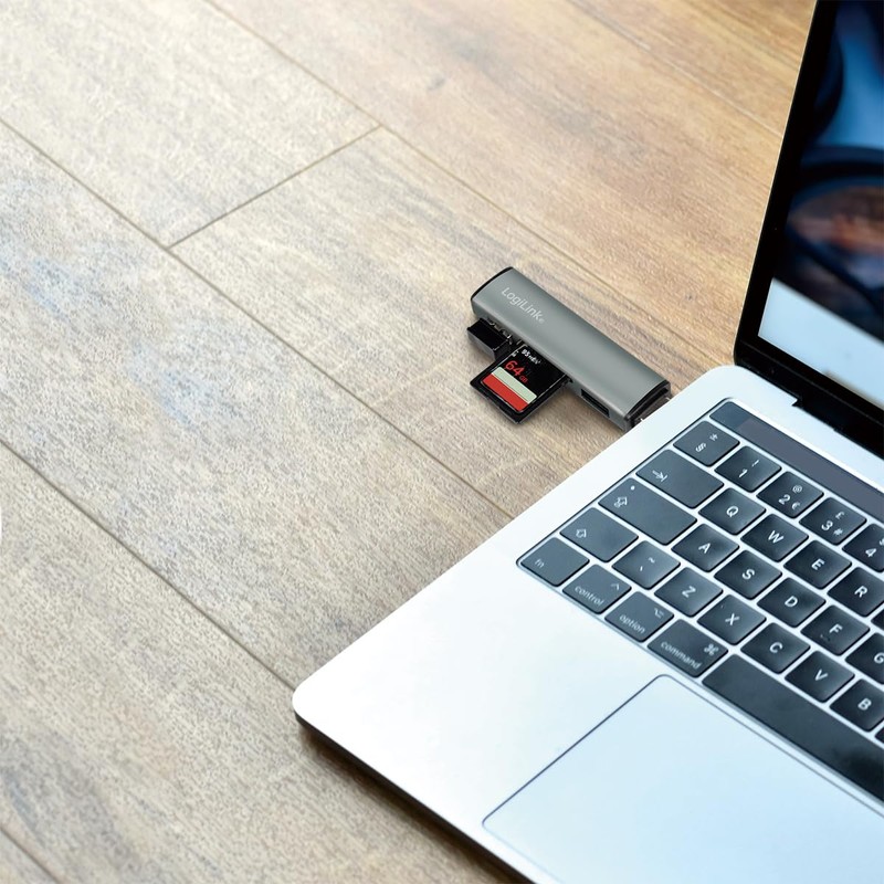 LogiLink USB 3.2 (Gen2) 2-Port Hub with Card Reader for