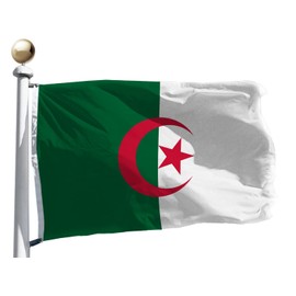 rhungift Algeria Flag 3x5 Ft Outdoor Large, Moderate-Outdoor Both Sides -Canvas Header and Double Stitched - Brass Grommets for Easy Display,Algerian Flags