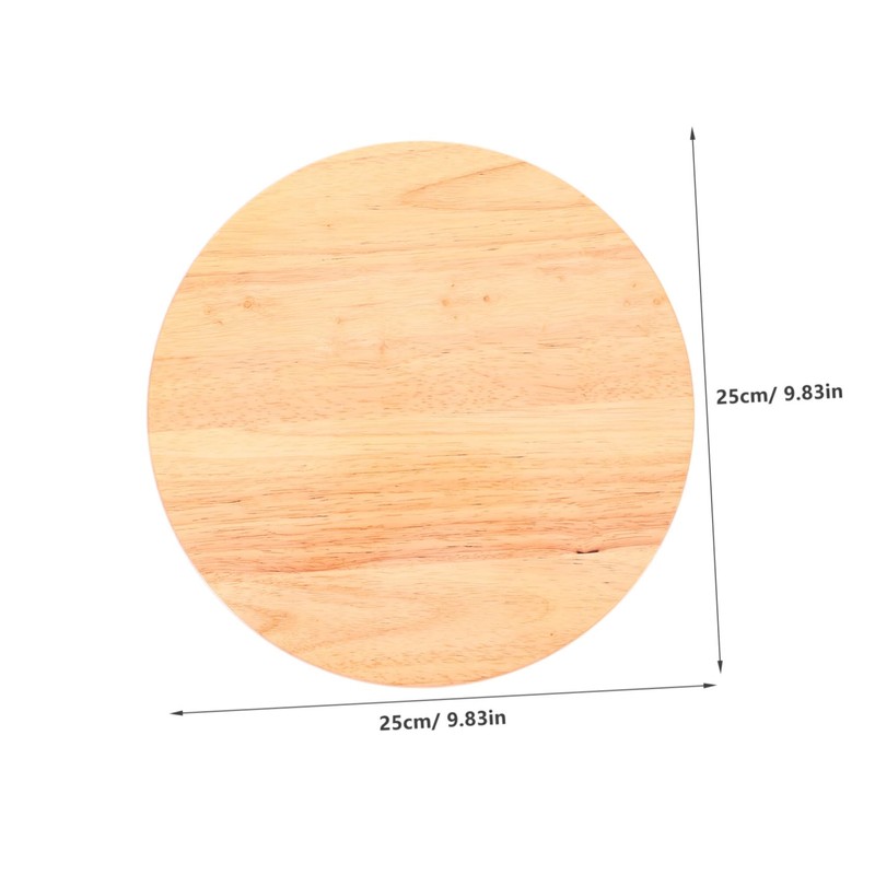 KONTONTY Round Wooden Stool Seat Replacement Sturdy Rubberwood Top for