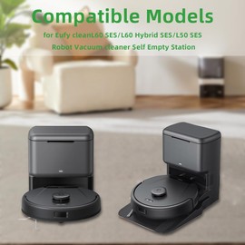 (10 Pack) Replacement Parts Compatible with eufy L60, L60 Hybrid, L60 SES, L50 SES, L50 Series Robot Vacuum, Accessories Kit, 1 Roller Brush, 3 HEPA Filters, 3 Side Brushes, 3 Dust Bags