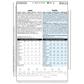 Butterick Patterns B5624 Infants' Dress, Jumper, Romper, Jumpsuit, Panties, Hat and Bag, Size LRG (L-XL)