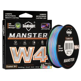 Seaknight W4 4 Strands Braided Lines 300M/500M Super Smooth PE Multifilament Line Carp Fishing Lines Double Coating UV-proof Saltwater-proof Fishing Line for Saltwater Sea Fishing 15-100LB