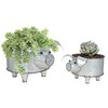 ShabbyDecor Galvanized Metal Pig Succulent Planter Farmhouse Pig Shaped Bowl